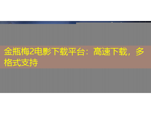 金瓶梅2電影下載平臺：高速下載，多格式支持